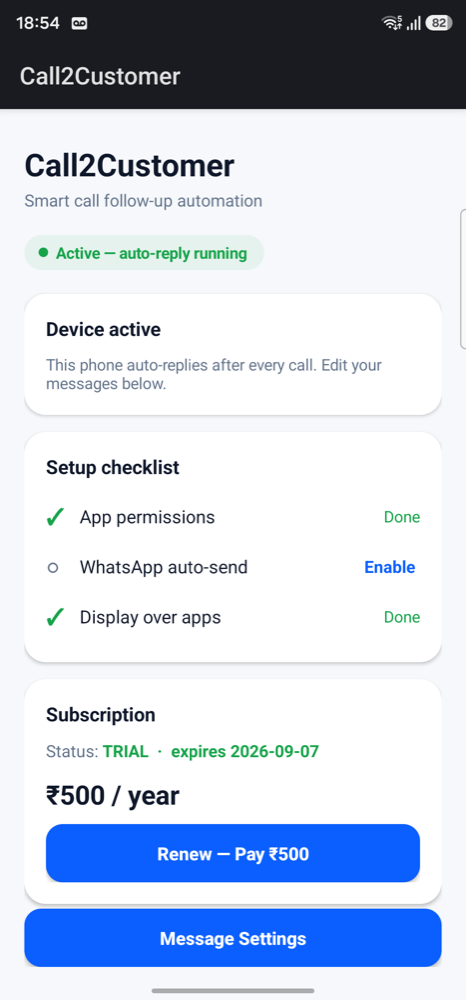 Simple app dashboard